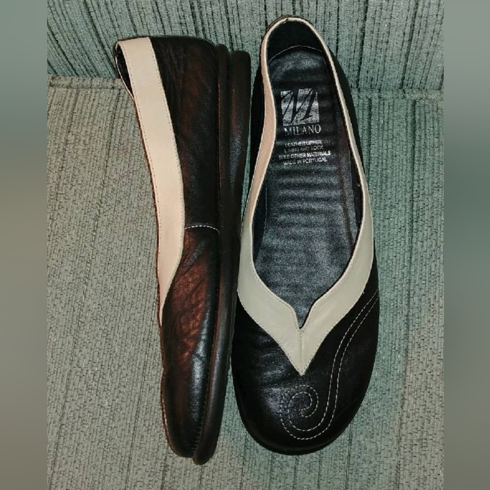 Milano leather slip-on shoes.